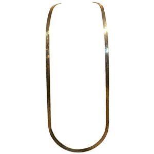 Unisex Italian 7mm Gold Plated Over Sterling Silver Herringbone Chain 32 Inch